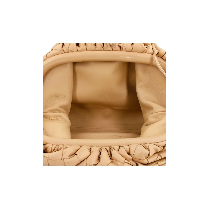 Bottega Veneta Sheepskin Handbag Shoulder Bag Women's Almond-5
