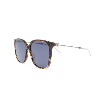 KENZO Acetate Metal Irregular Shape Sunglasses Women's Tortoiseshell