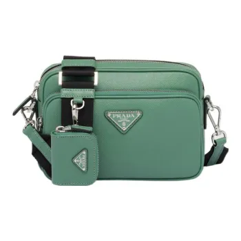 PRADA Saffiano Leather Crossbody Bag Shoulder Bag Men's Sage Green
