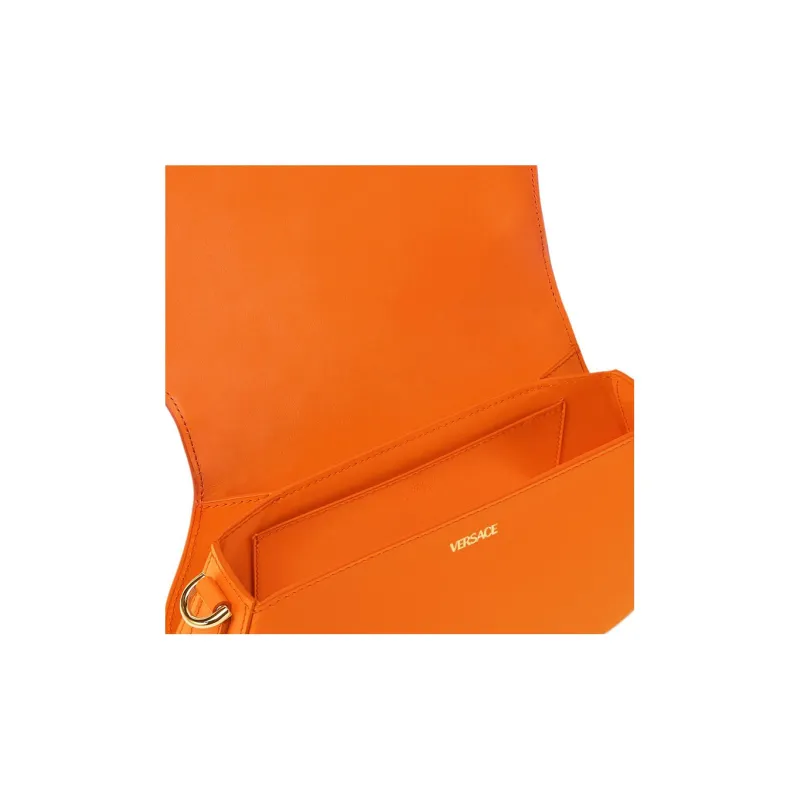 VERSACE Cow Leather Crossbody Bag Shoulder Bag Women's Orange-4