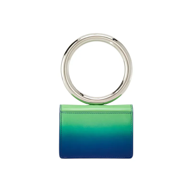 FERRAGAMO Calfskin Card Holder Women's Lime Green/Blue-1