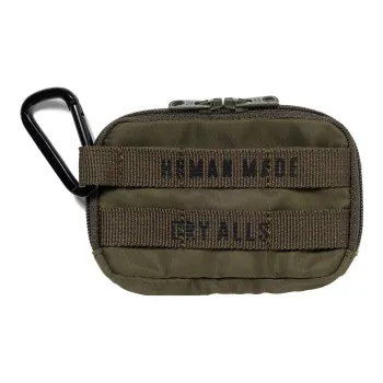 HUMAN MADE Nylon And PVC Card Holder Wallet Coin Purses Unisex Olive Green