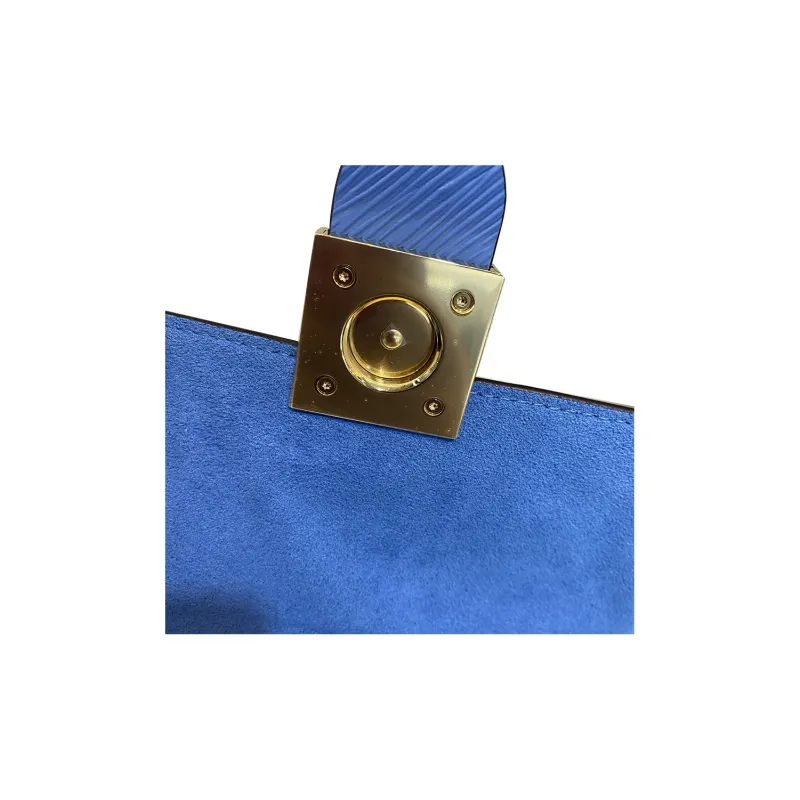 LOUIS VUITTON Locky Cow Leather Lock Head Bag Handbag Shoulder Bag Crossbody Bag Small Size Unisex Blue-6