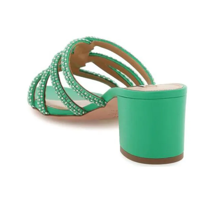 AQUAZZURA Moondust Slide Slippers 5.5cm Women's Green-2