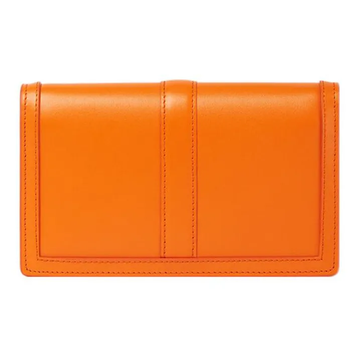 FANSIZHE Greca Goddess Leather And Lambskin Trim Shoulder Bag Women's Orange-2