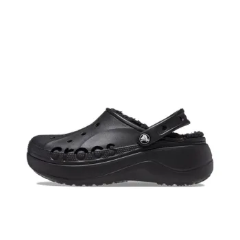 Crocs Baya Platform Lined Clog Sandals 'Black' Women's