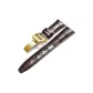 Gold-Tone Lock Brown Leather