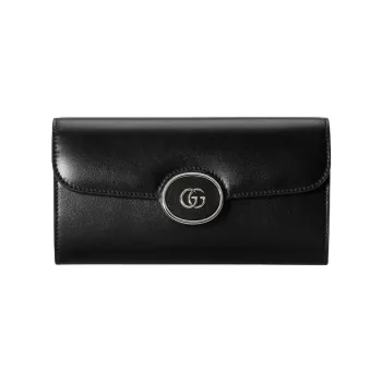 GUCCI Leather Wallet Mini Women's Black