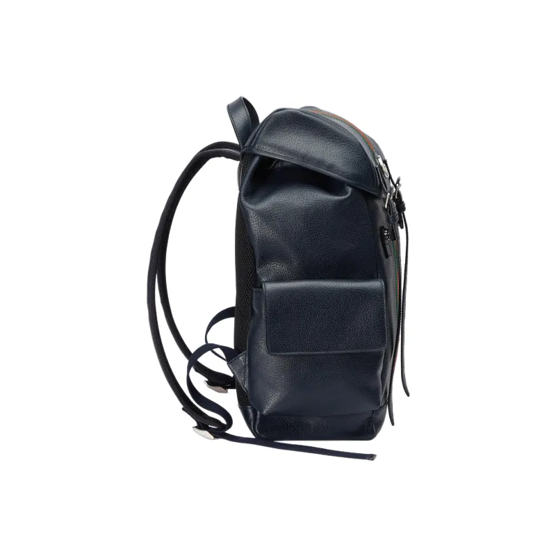 GUCCI Ophidia Leather Backpack Medium Size Men's Blue-2