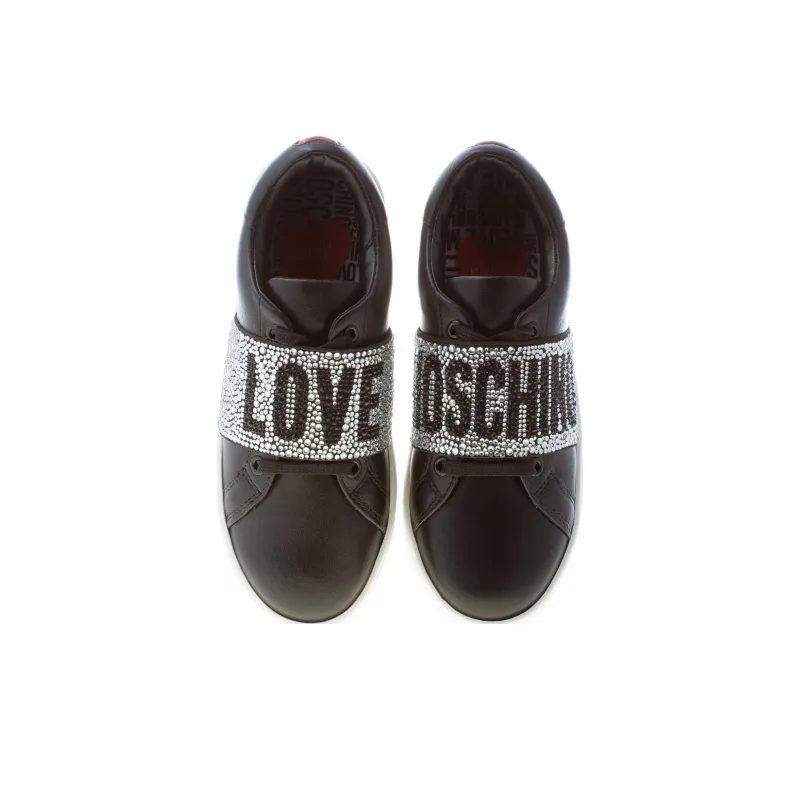 LOVE MOSCHINO Low Top Skateboard Shoes Women's Black-3