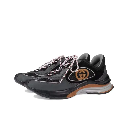 gucci Concert-print RUN Low Top Sports Casual Shoes Men's Black