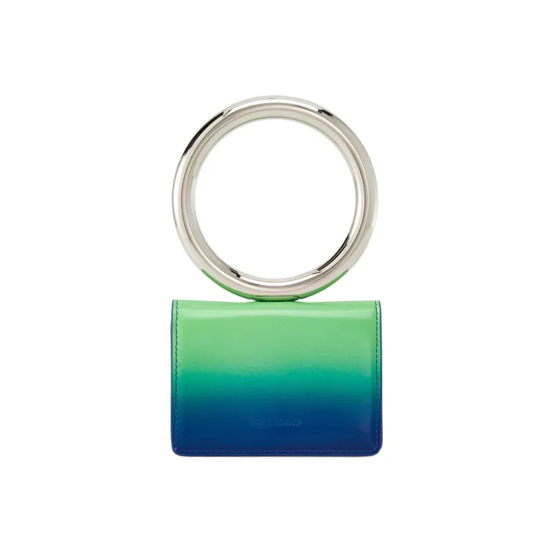 FERRAGAMO Calfskin Card Holder Women's Lime Green/Blue-0