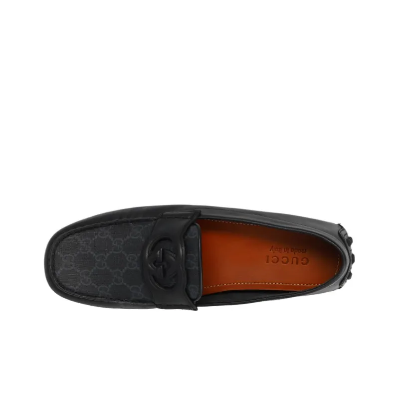 GUCCI Interlocking Loafers Men's Black-3