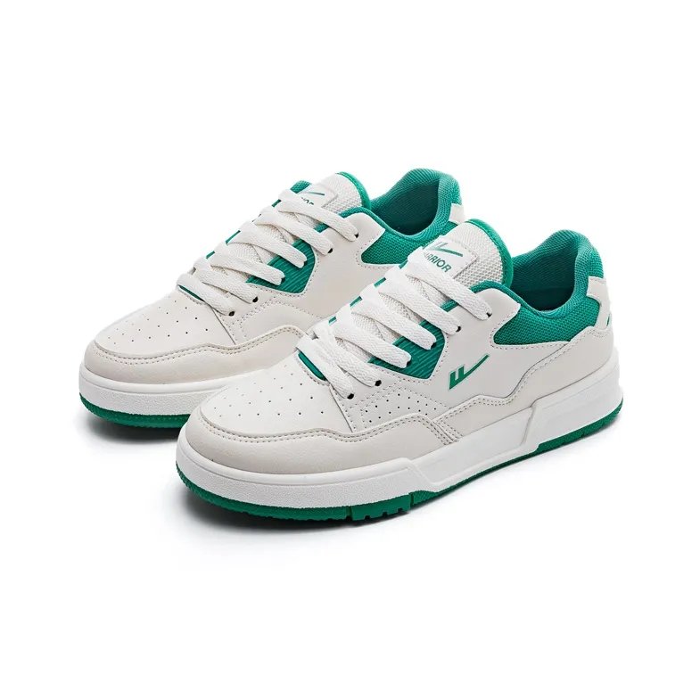 Warrior Wrapping Anti Slip Shock Absorbing And Wear Resistant Low Top Skateboard Shoes Unisex Beige Green-2