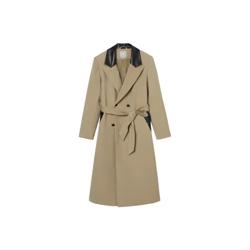 DIALOGUE Trench Coats Women's Khaki Camel