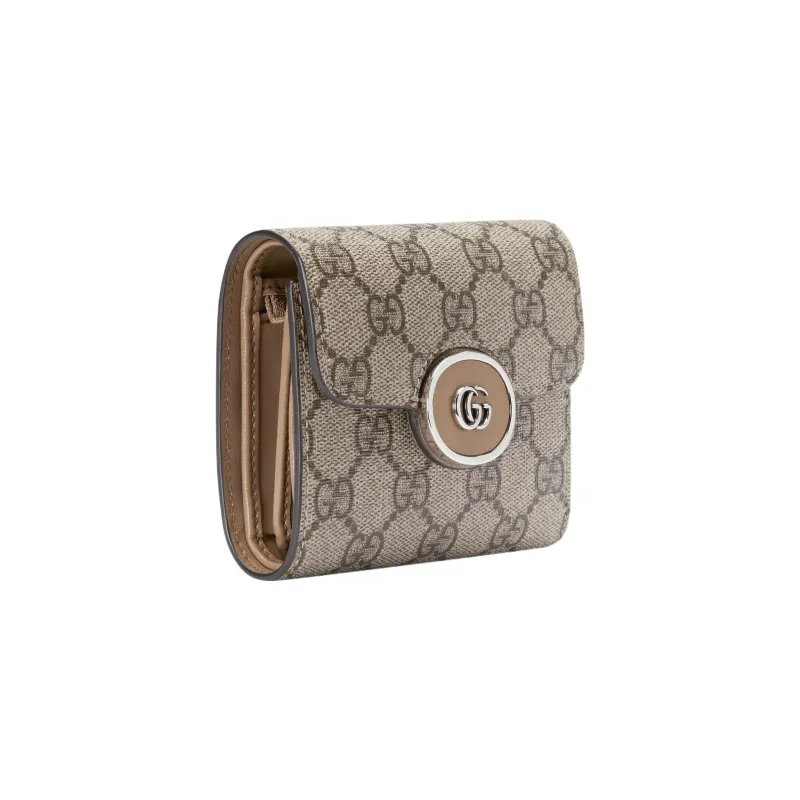 GUCCI Canvas Bag Wallet Medium Size Women's Brown-1