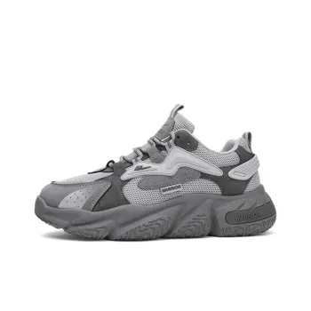 Warrior Breathable Lightweight Height Increasing Low Top Chunky Sneakers Men's Gray