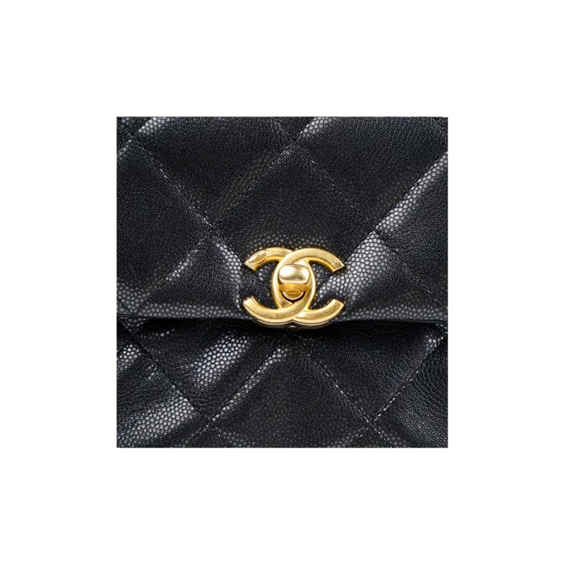 CHANEL Calfskin Flap Bag, Shoulder Bag, Crossbody Bag Mini Women's Black-4