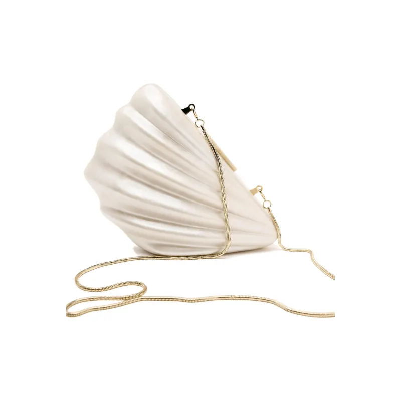 ZARA Acrylic One Shoulder Crossbody Clutches Regular Women's White-3
