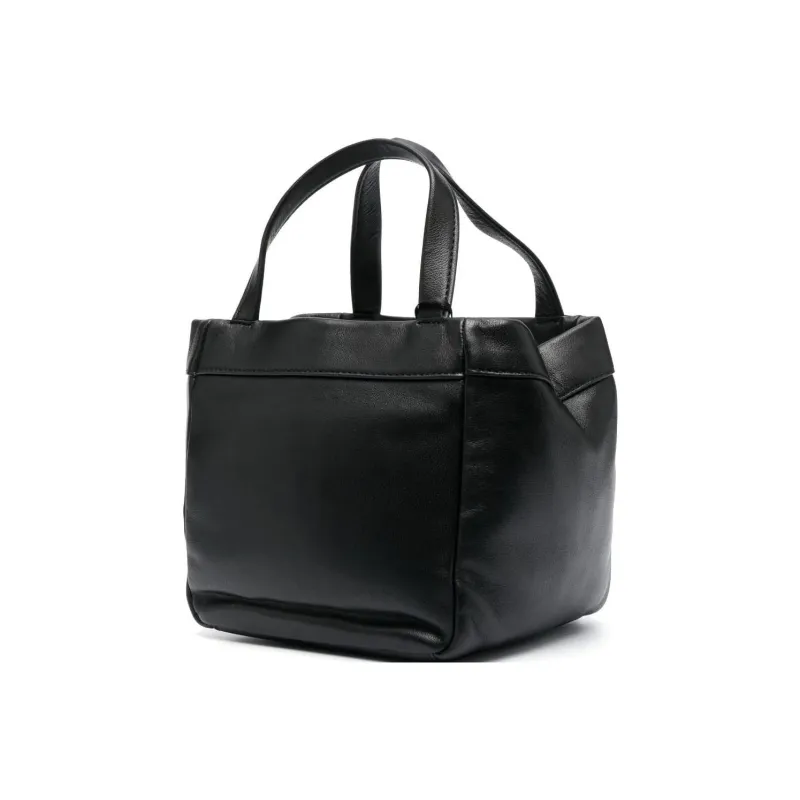 DKNY Cow Leather Handbag, Shoulder Bag, Crossbody Bag Regular Women's Black-1