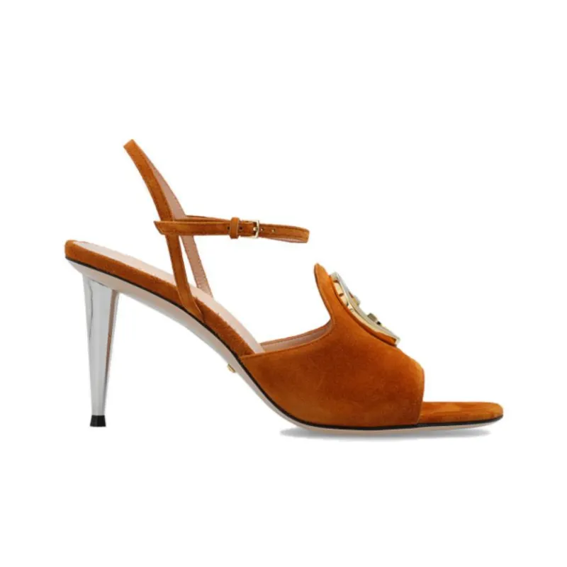 GUCCI Blondie Gg 85mm Sandals Brown Women's-1
