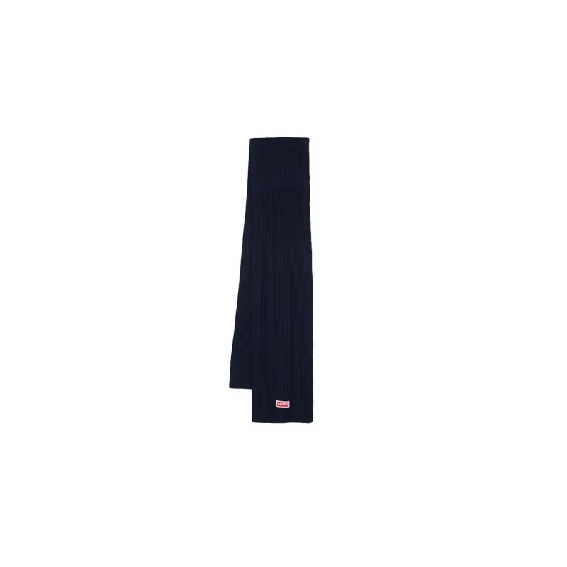 KENZO Logo patch Ribbed knit Scarf-2