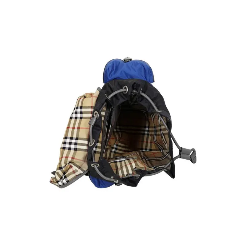 Burberry Nylon With Leather Backpack Tubas Men's Blue/Black/Gray-3