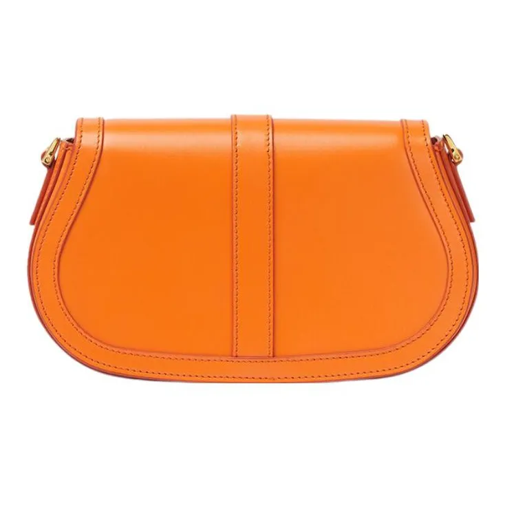 VERSACE Cow Leather Crossbody Bag Shoulder Bag Women's Orange-2