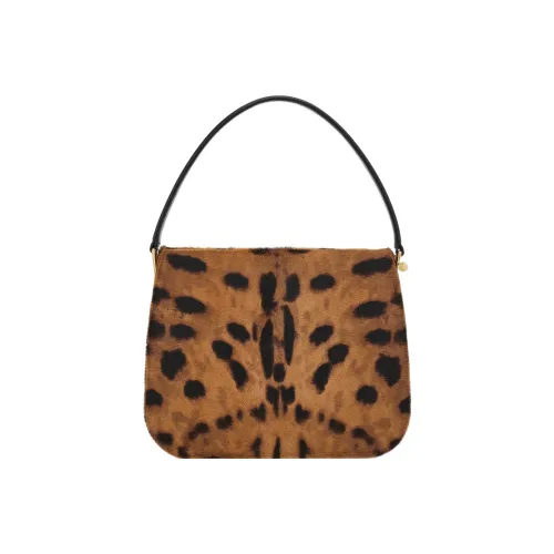 FERRAGAMO Small Horsehair Handbag Small Size Women's Beige/Dark Brown/Black