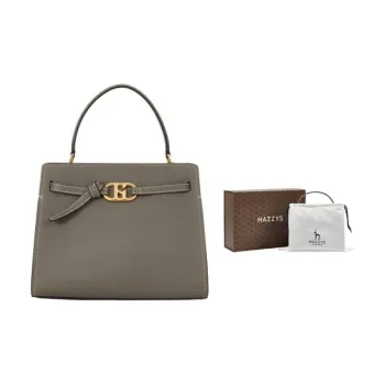 HAZZYS Cow Leather Tote Bag Shopping Bag Shoulder Bag Handbag Medium Size Women's Brown/Black/Dark Apricot Cream