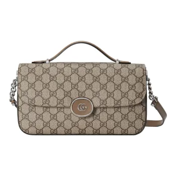 GUCCI Canvas Canvas Bag Handbag Shoulder Bag Crossbody Bag Small Size Women's Brown