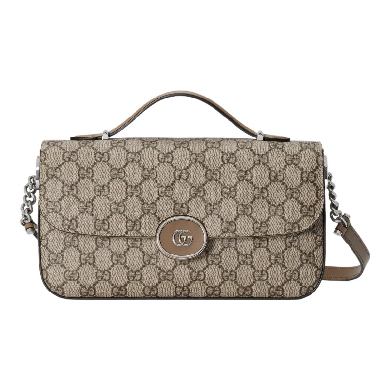 GUCCI Canvas Canvas Bag Handbag Shoulder Bag Crossbody Bag Small Size Women's Brown-0