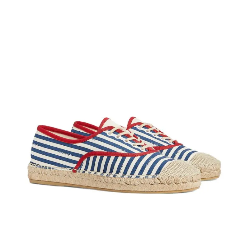 GUCCI Casual Shoes Men's Blue White Red-2