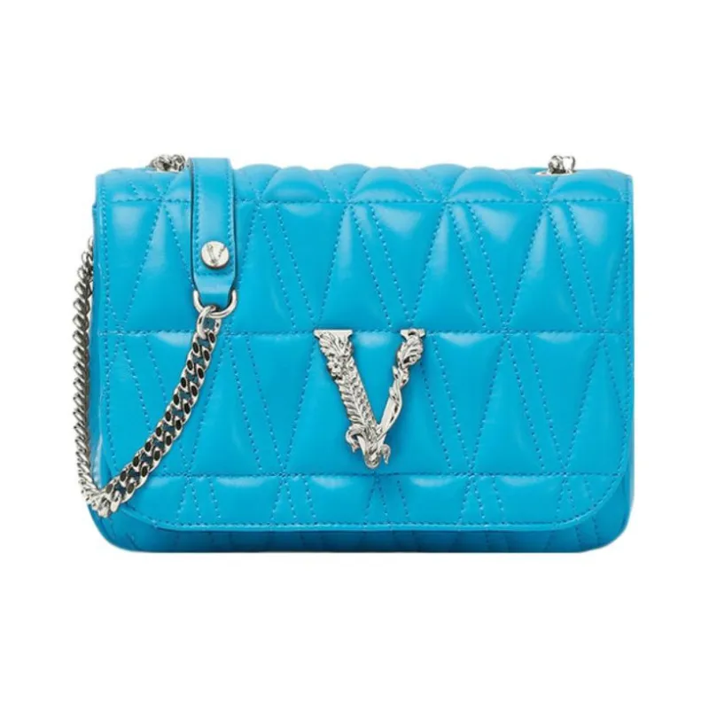 VERSACE Virtus Quilted Evening Bag Blue-0