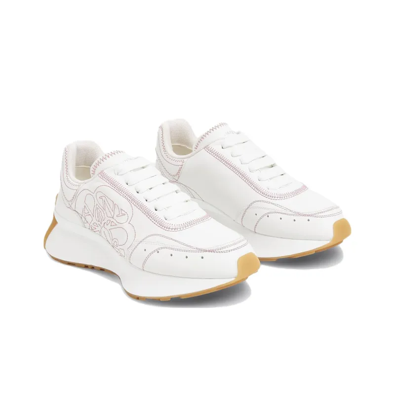 Alexander McQueen Sprint Runner White Pink Trim Women's-4