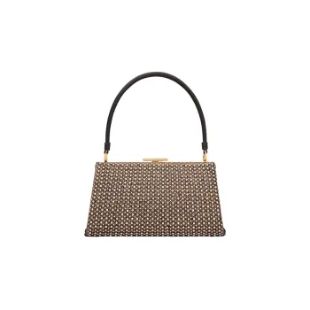 DIOR Rhinestone And Pearl Mix Shoulder Bag Crossbody Bag Handbag Women's Gold