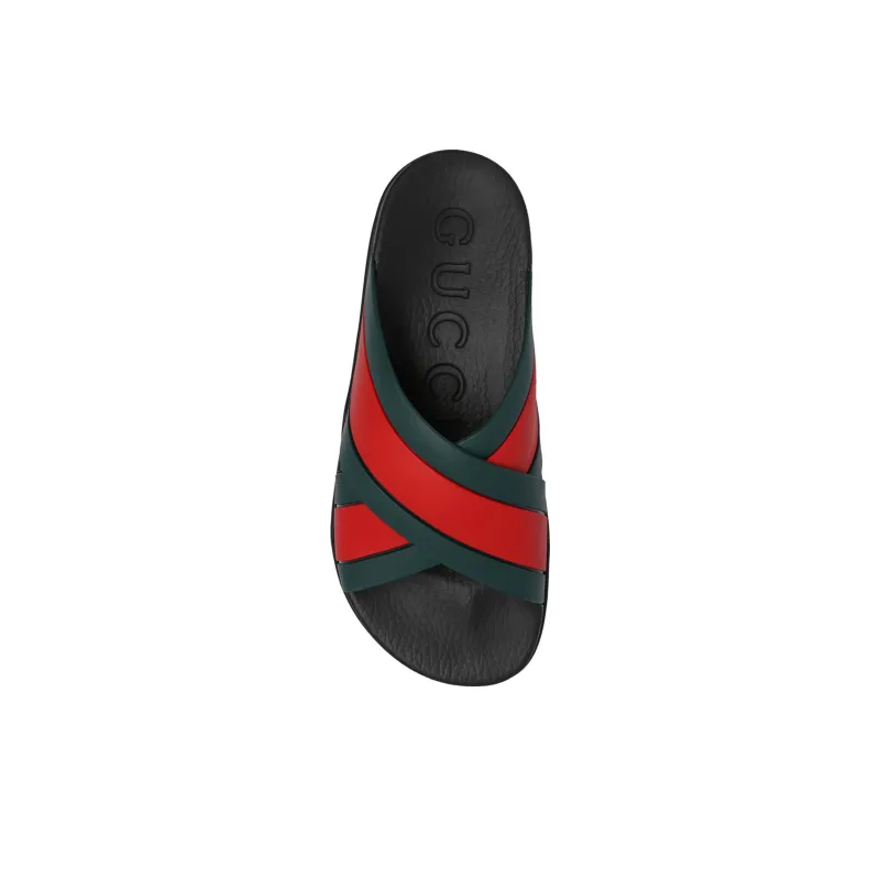 GUCCI Web Slide Black Rubber Women's-4