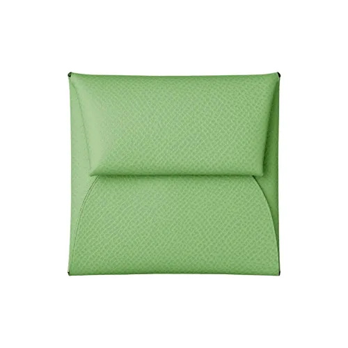 HERMES Bastia Epsom Calfskin Coin Purses Wallets Women's 3IVert Criquet Avocado Green/Cricket Green