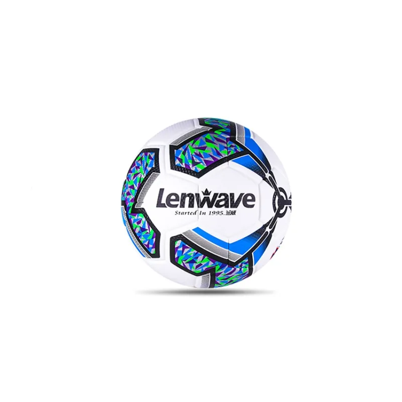 LENWAVE Size 5 Soccer PU Machine Stitched Soccer Ball Unisex Blue White-2