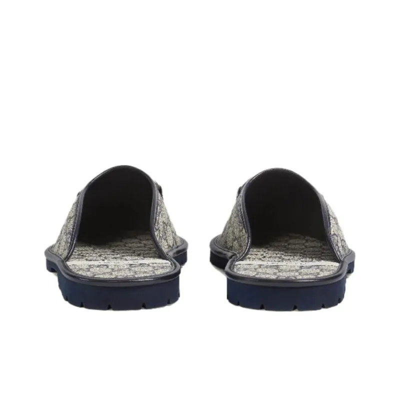 GUCCI GG Horsebit Slippers Beige Blue-3