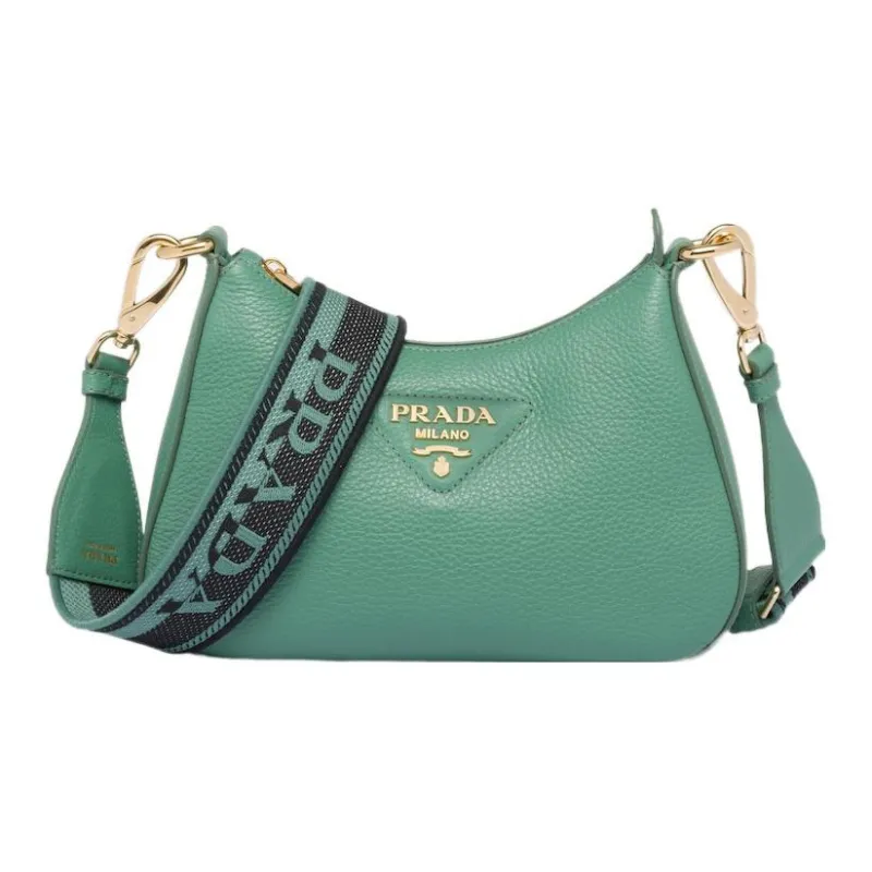 PRADA Leather Crossbody Bag Shoulder Bag Regular Women's Sage Green-0