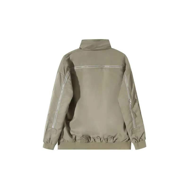 Adeworn Baseball Jacket Women's Gray Green-1