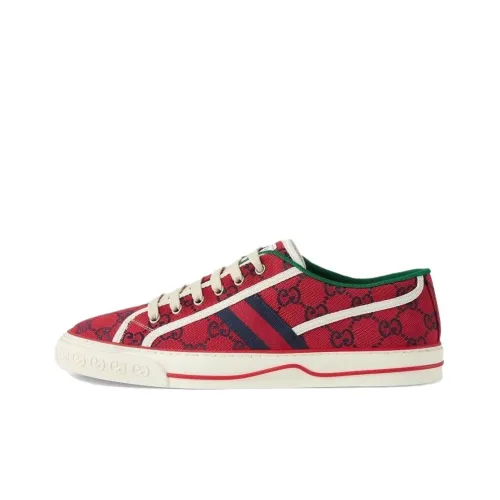 GUCCI Tennis 1977 Canvas Shoes Men Low-Top Red