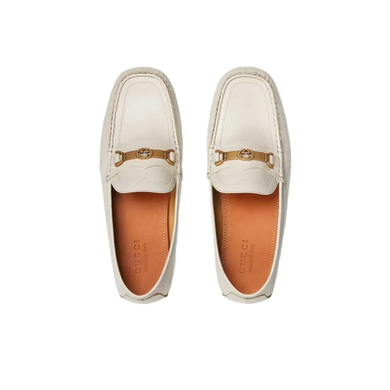 GUCCI Interlocking Casual Shoes Men's White-2