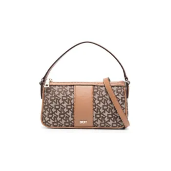 DKNY Polyester With Calfskin Shoulder Bag Crossbody Bag Handbag Women's Light Brown