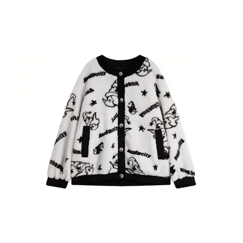 ELF SACK Puffer Jackets Women's Cute Black/White