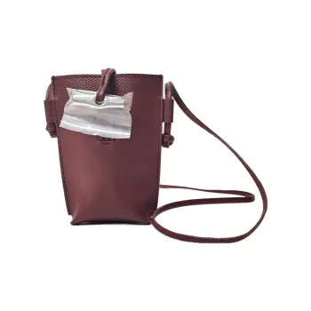 LONGCHAMP Roseau Grained Cow Leather Crossbody Bag Shoulder Bag With Cell Phone Pouch Women's Dark Purple
