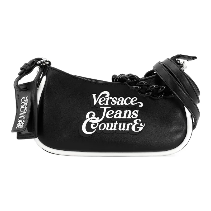 VERSACE JEANS COUTURE Polyurethane With Polyester Handbag, Shoulder Bag Women's Black-1