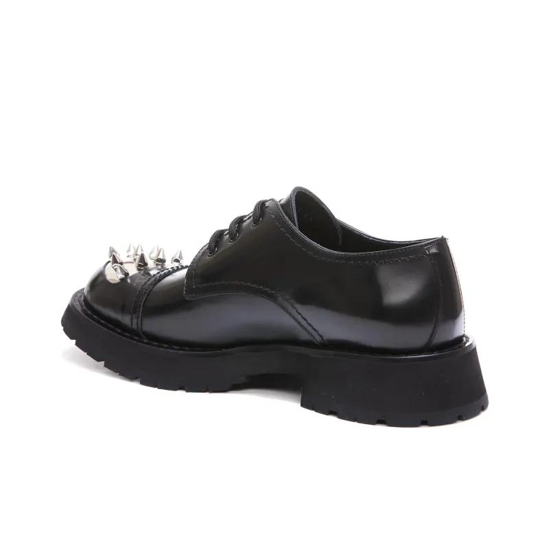 Alexander McQueen Monkstrap Lace Up Shoe Black-3