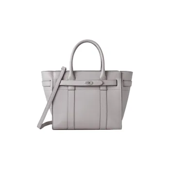 Mulberry Bayswater Cow Leather Shoulder Bag Crossbody Bag Handbag Small Size Women's Light Gray